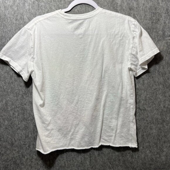 Rolling Stones T‎ Shirt Womens Medium White Cropped Raw Hem Short Sleeve - Picture 6 of 6